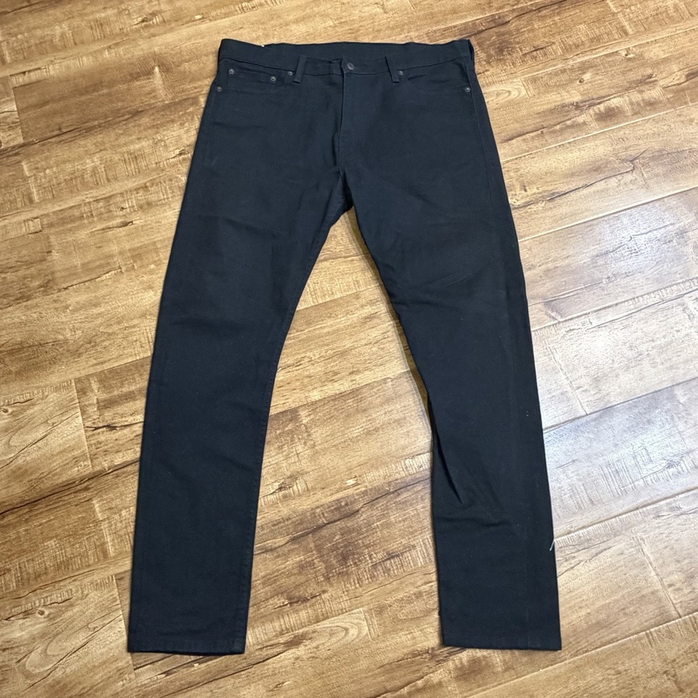 Levi's 513 Slim Straight Pants Mens 38x32 (38x31) Black Stretch Denim Jeans